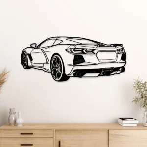 Chevrolet Corvette C8 Metal Sign, Iconic Sports Car Art, Modern Garage Decor, Automotive Lover Gift