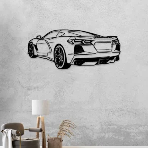 Chevrolet Corvette C8 Metal Sign, Iconic Sports Car Art, Modern Garage Decor, Automotive Lover Gift
