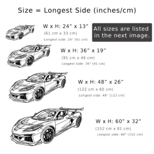 Chevrolet Corvette C8 ZR1 Wall Art, Sleek Sports Car Decor, Modern Garage Sign, Performance Car Gift