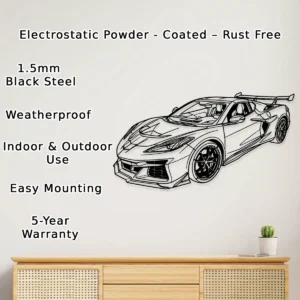 Chevrolet Corvette C8 ZR1 Wall Art, Sleek Sports Car Decor, Modern Garage Sign, Performance Car Gift