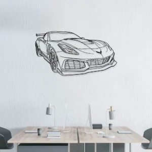 Chevrolet Corvette ZR1 Coupe Metal Art, High-Performance Car Decor, Modern Garage Sign, Sports Car Enthusiast Gift