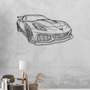 Chevrolet Corvette ZR1 Coupe Metal Art, High-Performance Car Decor, Modern Garage Sign, Sports Car Enthusiast Gift
