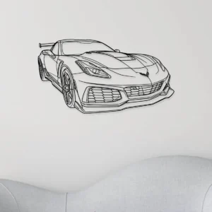 Chevrolet Corvette ZR1 Coupe Metal Art, High-Performance Car Decor, Modern Garage Sign, Sports Car Enthusiast Gift