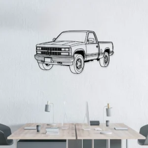Chevrolet K1500 Silverado Metal Art, Classic Pickup Truck Decor, Vintage Garage Sign, Truck Enthusiast Gift