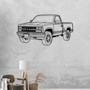 Chevrolet K1500 Silverado Metal Art, Classic Pickup Truck Decor, Vintage Garage Sign, Truck Enthusiast Gift