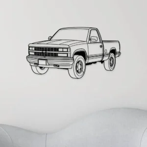 Chevrolet K1500 Silverado Metal Art, Classic Pickup Truck Decor, Vintage Garage Sign, Truck Enthusiast Gift