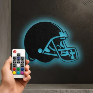 Cleveland Browns Metal Helmet Art, NFL Team Wall Decor, Backlit Game Day Sign, Ultimate Fan Gift