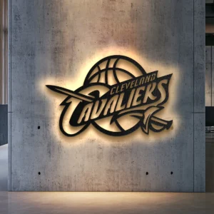 Cleveland Cavaliers NBA basketball team metal logo wall art.