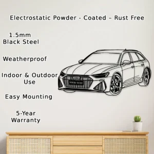 Custom Audi RS3 Metal Art, Performance Wagon Silhouette, Personalized Garage Decor, Car Enthusiast Gift