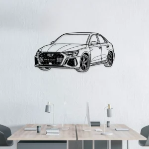 Custom Audi RS3 Sedan Art, Personalized Grille Design, Optional LED Garage Sign, Luxury Driver Gift