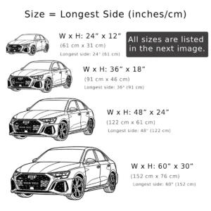 Custom Audi RS3 Sedan Art, Personalized Grille Design, Optional LED Garage Sign, Luxury Driver Gift