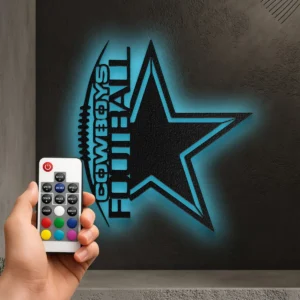 Dallas Cowboys Football Star Sign, Dynamic NFL Wall Art, LED Game Day Decor, Ultimate Fan Gift