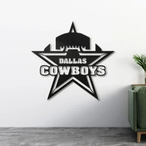 Dallas Cowboys Metal Logo, NFL Star Wall Art, Optional LED Backlight, Ultimate Fan Gift