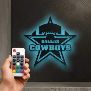 Dallas Cowboys Metal Logo, NFL Star Wall Art, Optional LED Backlight, Ultimate Fan Gift