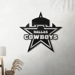 Dallas Cowboys Metal Logo, NFL Star Wall Art, Optional LED Backlight, Ultimate Fan Gift