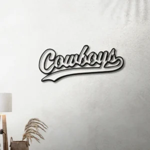Dallas Cowboys Metal Script Logo, Elegant Wall Art, Optional LED Home Decor, NFL Fan Gift