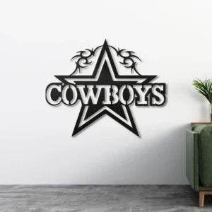 Dallas Cowboys Metal Star, Tribal Design Wall Art, Optional LED Game Day Decor, Football Fan Gift