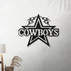 Dallas Cowboys Metal Star, Tribal Design Wall Art, Optional LED Game Day Decor, Football Fan Gift