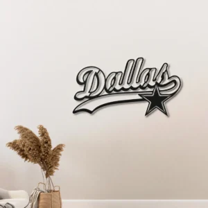 Dallas Cowboys Script Metal Sign, Iconic Star Design, Optional LED Backlight, Football Fan Gift