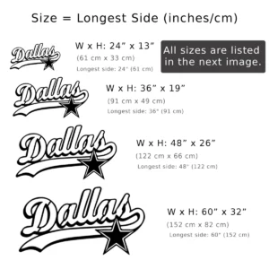 Dallas Cowboys Script Metal Sign, Iconic Star Design, Optional LED Backlight, Football Fan Gift