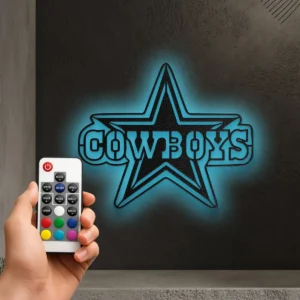 Dallas Cowboys Star Logo, Premium Metal Wall Decor, Optional LED Game Room Sign, Dedicated Fan Gift