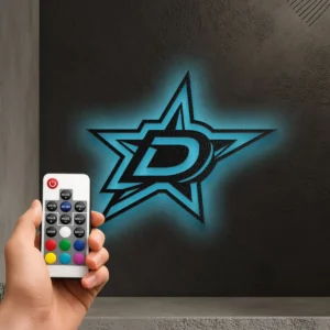 Dallas Stars Metal Wall Art, Official NHL Logo Sign, LED Man Cave Decor, Hockey Enthusiast Gift