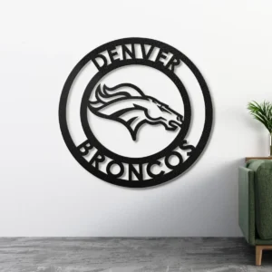 Denver Broncos Metal Wall Sign, Striking NFL Logo Decor, Game Day LED Art, Football Fan Present