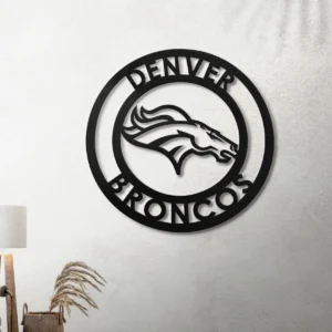 Denver Broncos Metal Wall Sign, Striking NFL Logo Decor, Game Day LED Art, Football Fan Present