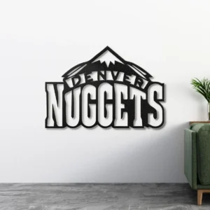 Denver Nuggets Metal Logo, Iconic NBA Wall Decor, Optional LED Backlight, Basketball Enthusiast Gift