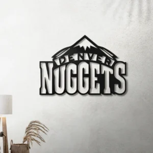Denver Nuggets Metal Logo, Iconic NBA Wall Decor, Optional LED Backlight, Basketball Enthusiast Gift