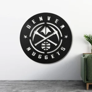 Denver Nuggets Metal Logo Sign, Premium NBA Wall Art, Optional LED Game Room Decor, Ultimate Basketball Gift
