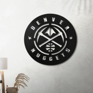 Denver Nuggets Metal Logo Sign, Premium NBA Wall Art, Optional LED Game Room Decor, Ultimate Basketball Gift