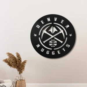 Denver Nuggets Metal Logo Sign, Premium NBA Wall Art, Optional LED Game Room Decor, Ultimate Basketball Gift