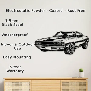 Dodge Challenger 1970 RT Metal Art, Legendary Muscle Car Decor, Retro Automotive Sign, Car Enthusiast Gift