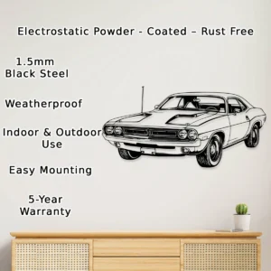 Dodge Challenger 1971 Metal Wall Art, Classic Muscle Car Decor, Vintage Garage Sign, Automotive Fan Gift