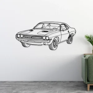 Dodge Challenger 1971 Metal Wall Art, Legendary Muscle Car Silhouette, Retro Garage Sign, Car Guy Gift