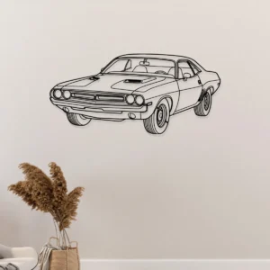 Dodge Challenger 1971 Metal Wall Art, Legendary Muscle Car Silhouette, Retro Garage Sign, Car Guy Gift