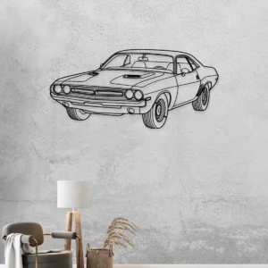 Dodge Challenger 1971 Metal Wall Art, Legendary Muscle Car Silhouette, Retro Garage Sign, Car Guy Gift