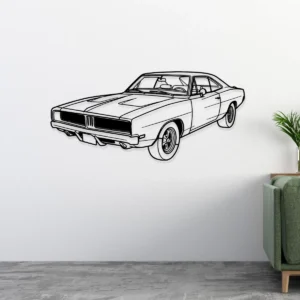 Dodge Charger 1969 Metal Sign, Vintage Muscle Car Art, Garage Wall Decor, Classic Car Guy Gift