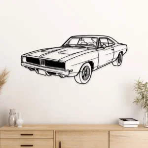 Dodge Charger 1969 Metal Sign, Vintage Muscle Car Art, Garage Wall Decor, Classic Car Guy Gift