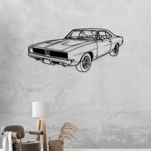 Dodge Charger 1969 Metal Sign, Vintage Muscle Car Art, Garage Wall Decor, Classic Car Guy Gift