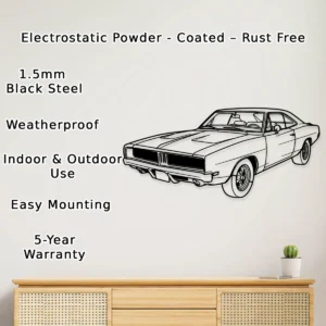 Dodge Charger 1969 Metal Sign, Vintage Muscle Car Art, Garage Wall Decor, Classic Car Guy Gift
