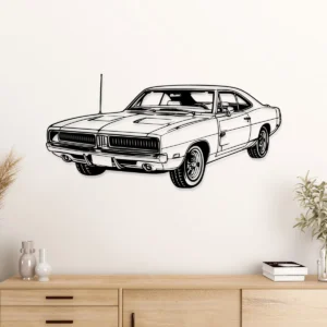 Dodge Charger 1969 Metal Wall Decor, Classic Muscle Car Art, Vintage Garage Sign, Automotive Fan Gift