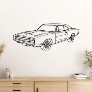 Dodge Charger 1970 Metal Art, Classic Muscle Car Outline, Vintage Garage Decor, Automotive Enthusiast Gift