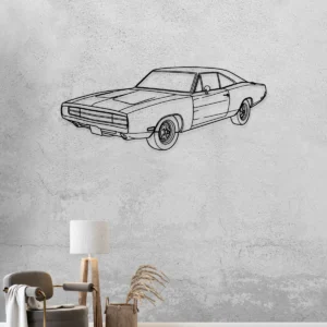 Dodge Charger 1970 Metal Art, Classic Muscle Car Outline, Vintage Garage Decor, Automotive Enthusiast Gift