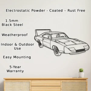 Dodge Charger Daytona 1969 Metal Art, Iconic Muscle Car Decor, Vintage Garage Sign, Classic Car Enthusiast Gift