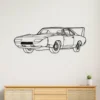 Black metal outline of 1969 Dodge Charger Daytona wall art.