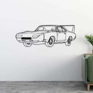 Dodge Charger Daytona 1969 Metal Art, Legendary Winged Car Decor, Retro Automotive Sign, Speed Lover Gift