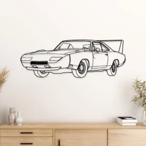 Dodge Charger Daytona 1969 Metal Art, Legendary Winged Car Decor, Retro Automotive Sign, Speed Lover Gift