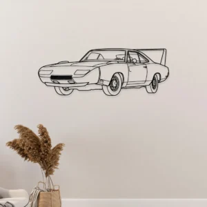 Dodge Charger Daytona 1969 Metal Art, Legendary Winged Car Decor, Retro Automotive Sign, Speed Lover Gift
